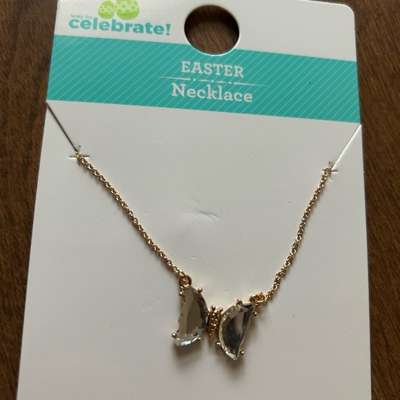 Gold and Silver bow butterfly ‎ Necklace - Picture 2 of 8